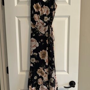 White House Black Market Pink One Shoulder Midi Dress